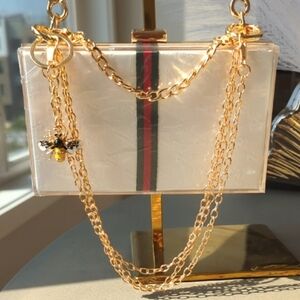 Elegant White and Gold Women's Bag